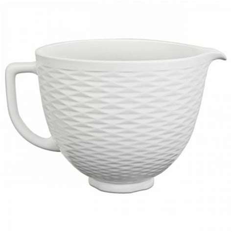 KitchenAid® 5 Quart 3D Textured White Chocolate Ceramic Bowl (KSM2CB5TLW) - saiitt