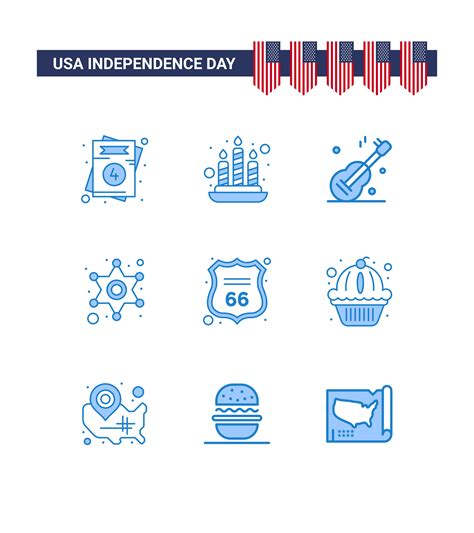 USA Independence Day blue icon set 1339564 Vector Art at Vecteezy