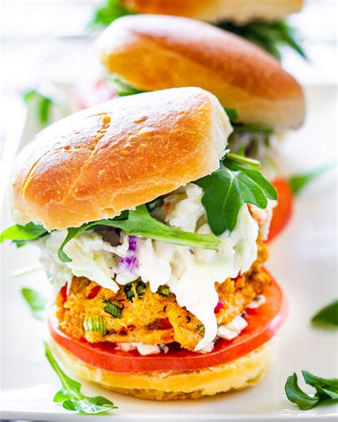 Crab Cake Sliders with Coleslaw - Jo Cooks