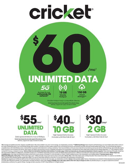 Cricket Wireless Unlimited $55 and $60 Plans