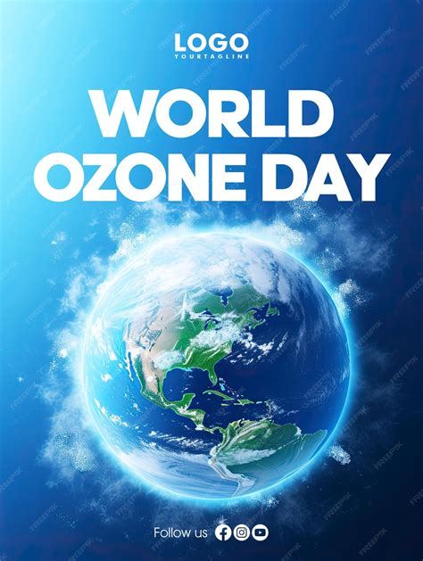 Premium PSD | World ozone day poster design