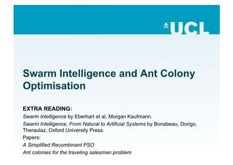 Swarm Intelligence and Ant Colony Optimisation