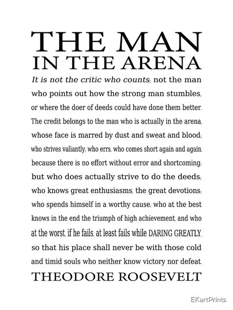 Printable Man In The Arena Quote