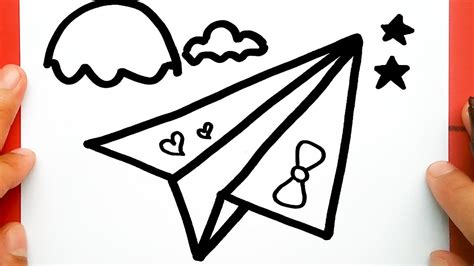 HOW TO DRAW A PAPER PLANE, DRAW CUTE THINGS - YouTube