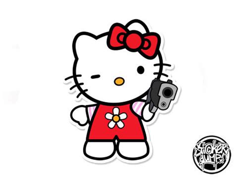 Hello Kitty Gun – StickerDUMP – by Black Fish Graphics