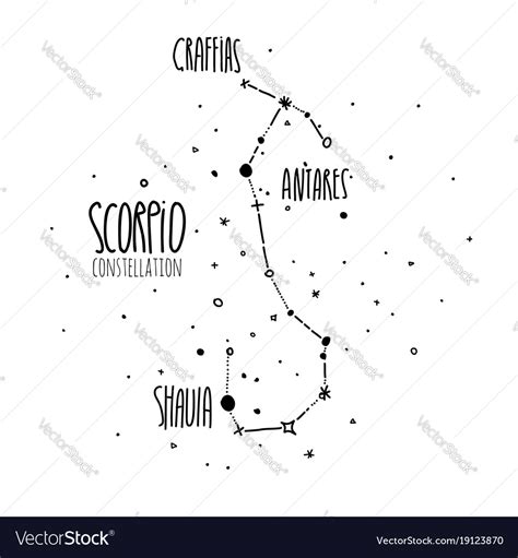 Scorpio constellation hand draw Royalty Free Vector Image