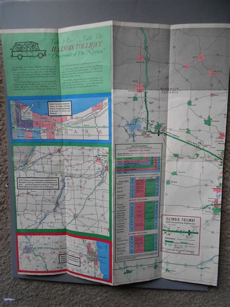 Vintage Illinois Tollway Map(1967) For Sale | Antiques.com | Classifieds