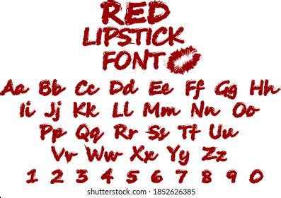 Vector Art Illustration Red Lipstick Font Stock Vector (Royalty Free) 1852626385 | Shutterstock