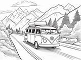 Scenic Road Trip Coloring Page  sketch template