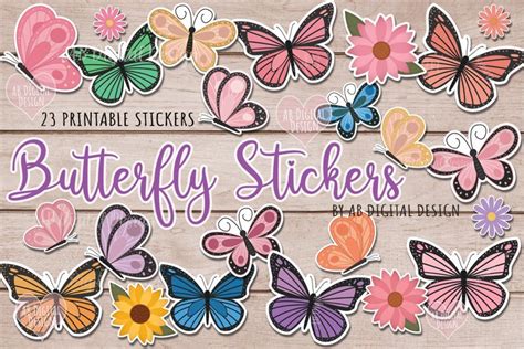 Craft Supplies & Tools Spring and Nature Sticker Bundle Flowers Stickers Outdoor Butterfly ...