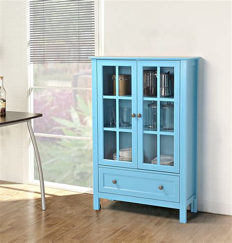 Homestar 2-Door/1-Drawer Glass Cabinet - Walmart.com - Walmart.com