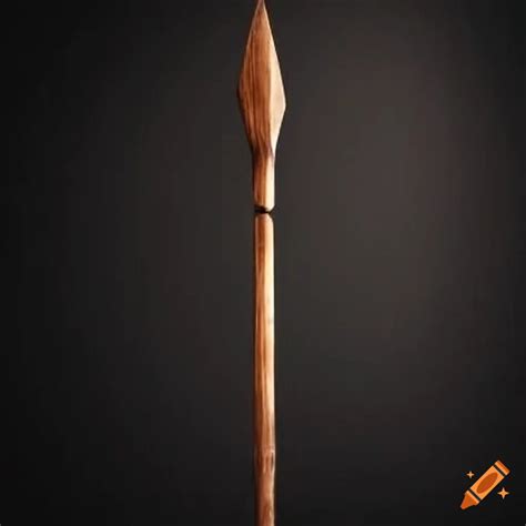 Handmade wooden spear on Craiyon