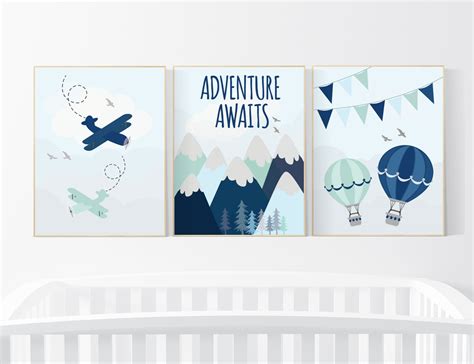 Adventure nursery decor, travel adventure nursery, nursery wall art boy, nursery prints boy ...