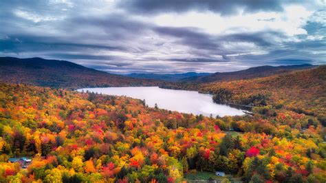 New Hampshire Fall Foliage NH White Mountains Lake in Fall - Etsy