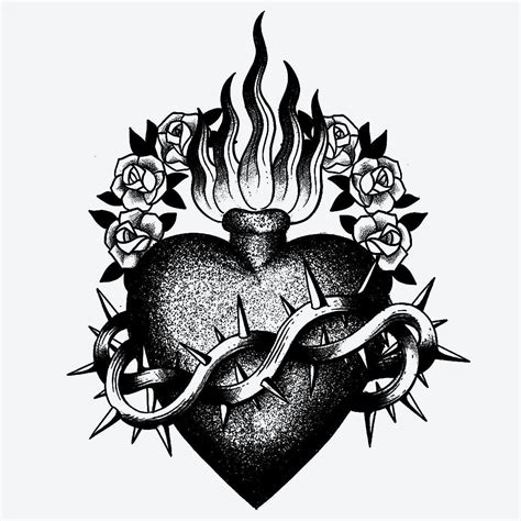 Flambeau Tattoo - Semi-Permanent Tattoos by inkbox™ in 2021 | Sacred heart tattoos, Chest piece ...