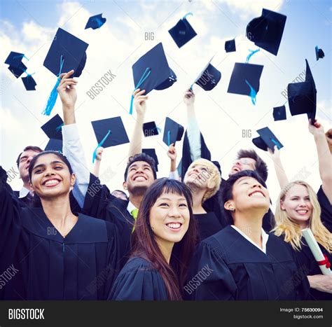 Graduation Caps Thrown Image & Photo (Free Trial) | Bigstock