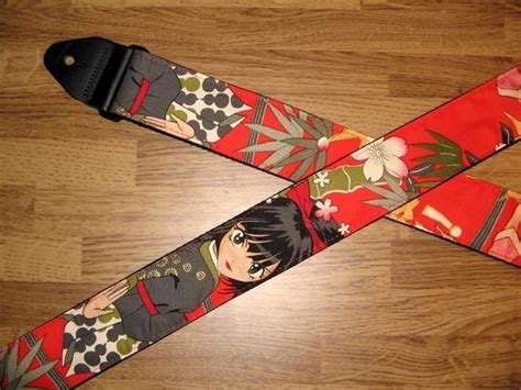 red anime girls rock guitar strap by artifacthandmade on Etsy