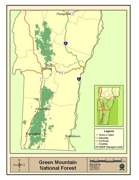 Green Mountain National Forest Map