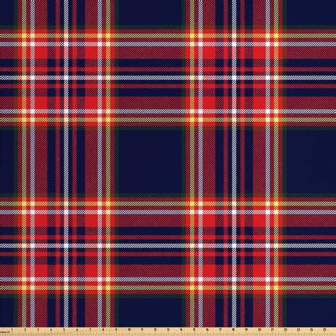 Plaid Fabric by The Yard, Traditional Pattern from Scotland Vivid and ...