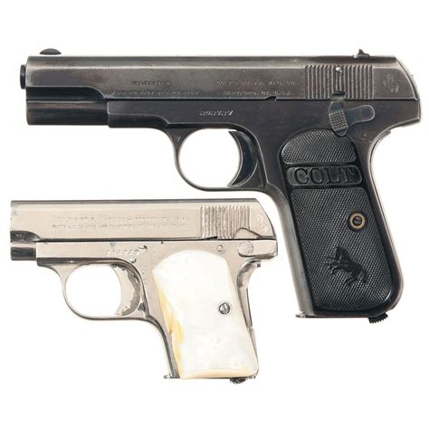 Two Colt Hammerless Semi-Automatic Pistols -A) Colt Model 1903 .32 Semi ...