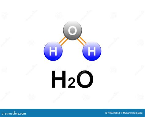 H2O Covalent Bonding . Water Formula Diagram Design for Chemistry Labs Stock Vector ...