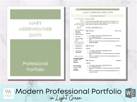 Professional Portfolio Template, Career Portfolio Template, Resume Template, Job Interview ...