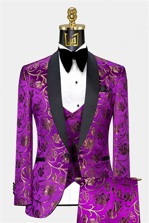 Royal Purple and Gold Tuxedo - 3 Piece | Gentleman's Guru