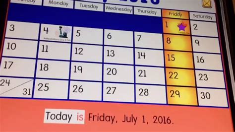 Starfall Calendar July 2016 is Here - YouTube