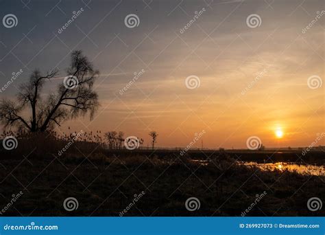 Sunset and Warta River in Konin, Poland Stock Image - Image of hour ...