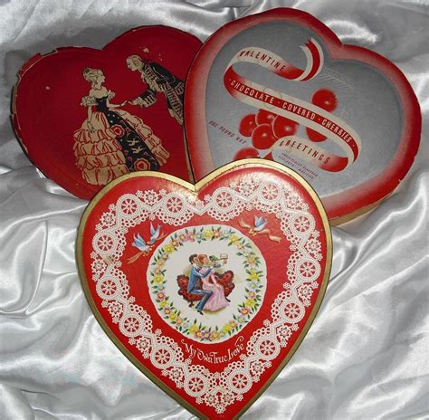 vintage heart candy box | Vintage Valentine's Day Heart Candy Boxes from aeranth on Ruby Lane ...