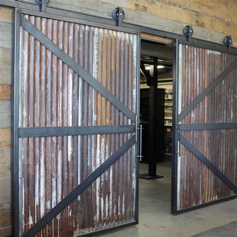 Sheppard's Reclaimed Corrugated Metal Barn Door + Track #rusticinteriorbarndoor | Barn door ...