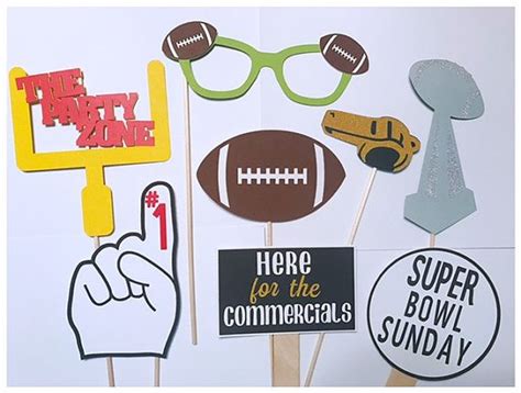 Super Bowl Photo Props. Glasses, Trophy, Football, Whistle, #1Finger ...