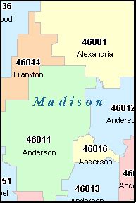 ANDERSON Indiana, IN ZIP Code Map Downloads