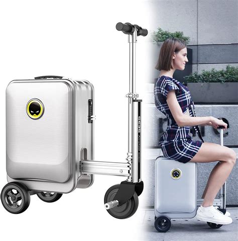 Amazon.com: faginx 20L Electric Luggage, Aluminum Alloy Frame Electric Suitcase You Can Ride, 73 ...