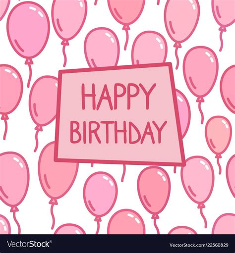 Happy birthday sign on pink balloon background Vector Image | Happy birthday signs, Birthday ...