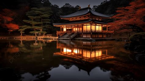 Japan Temple At Night Background, Kumazasa, Water, Sky Background Image And Wallpaper for Free ...