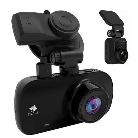 Car Dash Camera, Z-EDGE Z3D 1080P HD Dual Cameras Dash Cam with GPS, Night Vision, 150-degrees ...