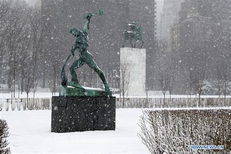 In pics: sculptures in snow at UN headquarters in New York - Xinhua ...