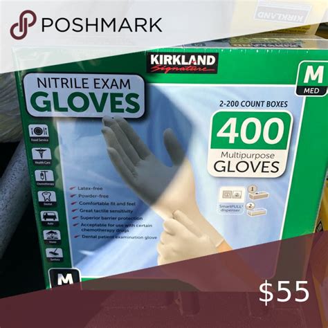 Kirkland Nitrile Exam Gloves, Size M 2-200-Count | Kirklands, Exam, Tactile sensitivity