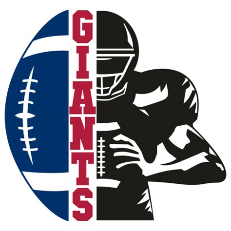 Giants Distressed Football Half Player SVG | New York Giants Distressed ...