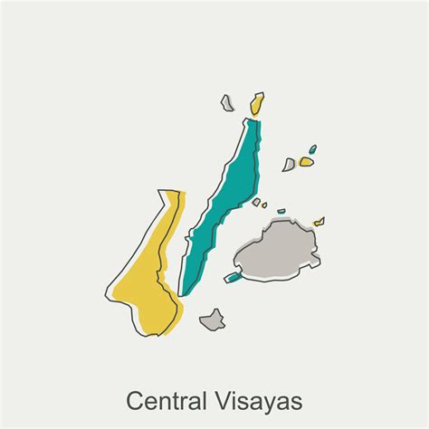 Map of Central Visayas geometric design, World Map International vector template with outline ...