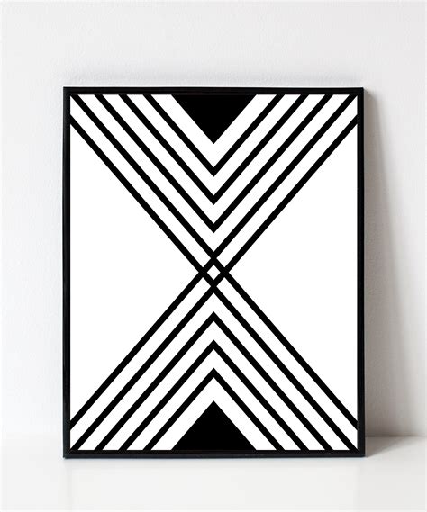 Geometric Print, Geometric Art, Printable Art, Minimalist Art, Symmetrical Art, Line Art, Black ...