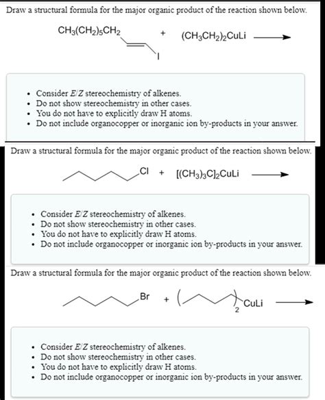 Draw a structural formula for the major organic produ… - SolvedLib