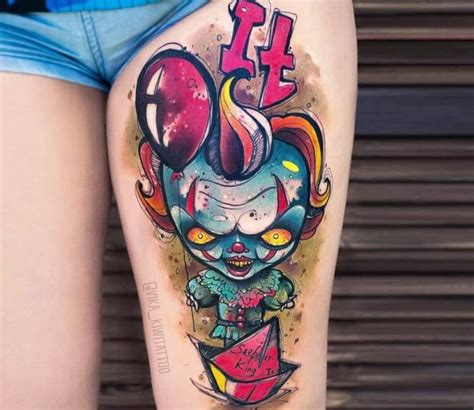 Pennywise clown tattoo by Kiwi Tattoo | Post 28515 | Clown tattoo, Movie tattoos, Pennywise tattoo