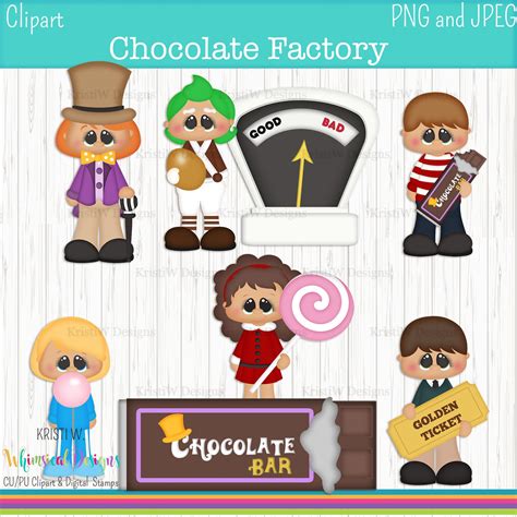 Chocolate Factory Clipart Commercial Use Clipart PNG JPEG | Etsy