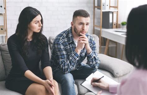 Man Talking To Psychotherapist during Marital Therapy Session Stock Image - Image of ...