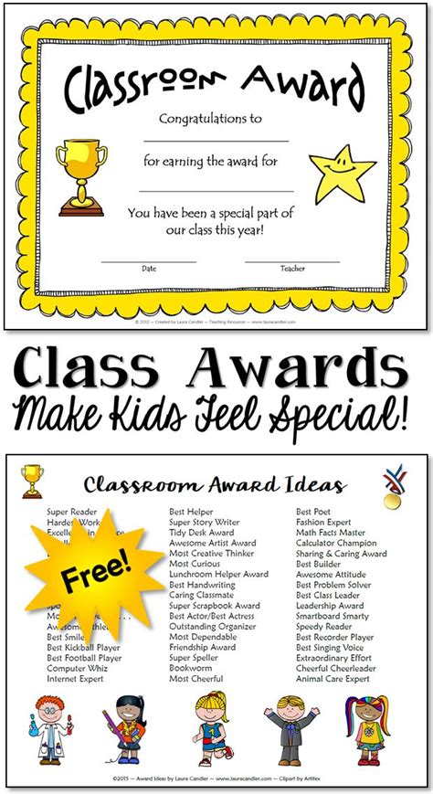 Classroom Awards Make Kids Feel Special! Read this post to download free classroom award ...