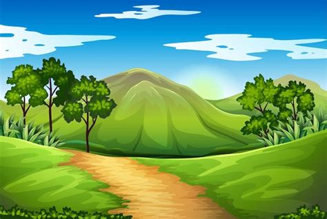 Premium Vector | A green landscape