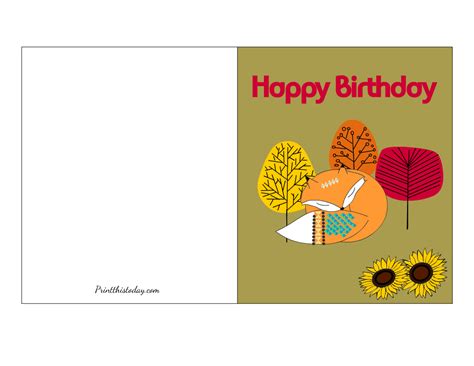 Free Printable Fall Birthday Cards