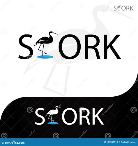 STORK LOGO stock vector. Illustration of design, logotype - 141355510